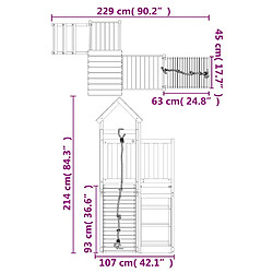 vidaXL Maisonnette de jeu avec mur d'escalade bois massif de pin pas cher