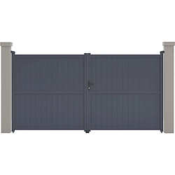 Habitat Et Jardin Portail aluminium Maurice - 349.5 x 180.9 cm - Gris