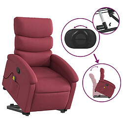 Acheter vidaXL Fauteuil inclinable de massage Rouge bordeaux Tissu