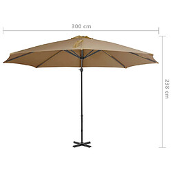 vidaXL Parasol de jardin avec base portable taupe pas cher