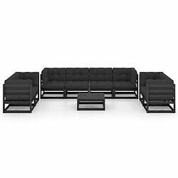 Avis Maison Chic Salon de jardin 9 pcs + coussins - Mobilier/Meubles de jardin - Table et chaises d'extérieur Bois de pin massif -MN81162