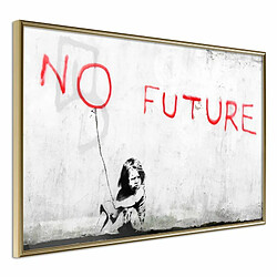 Paris Prix Affiche Murale Encadrée Banksy No Future 30 x 20 cm Or