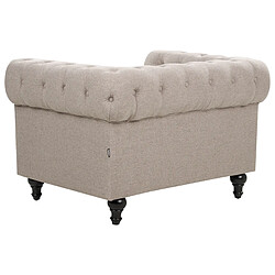 Acheter Beliani Fauteuil CHESTERFIELD Tissu Taupe