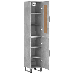 Avis vidaXL Buffet haut Gris béton 34,5x34x180 cm Bois d'ingénierie