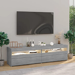 Acheter Maison Chic Meubles TV 2 pcs avec lumières LED - Banc TV pour salon Sonoma gris 75x35x40 cm -MN62898