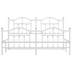 Maison Chic Lit adulte - Lit simple Cadre de lit métal avec tête de lit/pied de lit,Structure du lit Contemporain pour chambre blanc 160x200cm -MN29119 pas cher