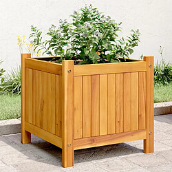 vidaXL Jardinière avec doublure 42x42x40 cm bois massif d'acacia