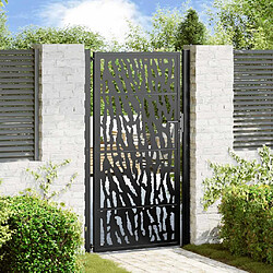 vidaXL Portail de jardin noir 105x180 cm acier conception de tracés