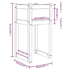 vidaXL Jardinière Gris 40x40x81 cm Bois massif de pin pas cher