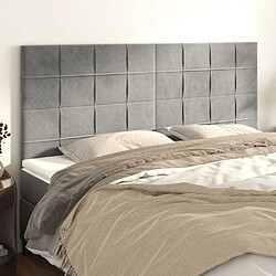 vidaXL Têtes de lit 4 pcs Gris clair 80x5x78/88 cm Velours