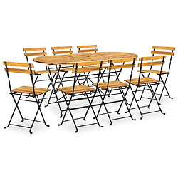 vidaXL Ensemble à manger d'extérieur pliable 9pcs Bois d'acacia solide