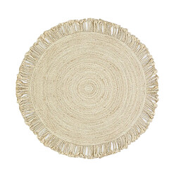 Aubry Gaspard Tapis rond en jute avec franges.