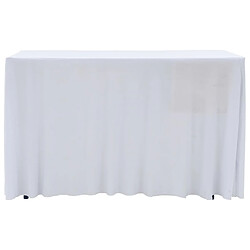 Acheter Decoshop26 Nappes élastiques de table avec jupon 2 pièces 243x76x74cm Blanc DEC022465