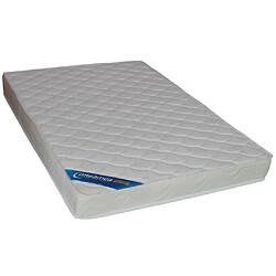 Vente-Unique Ensemble 140 x 190 cm sommier coffre blanc + matelas mousse ép.15cm - ZEUS de DREAMEA