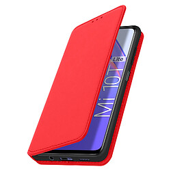 Avizar Housse Xiaomi Mi 10T Lite Étui Folio Portefeuille Fonction Support Rouge