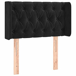 Avis Maison Chic Tête de lit scandinave à LED,meuble de chambre Noir 83x16x78/88 cm Velours -MN49303