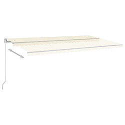 Maison Chic Auvent automatique | Store banne extérieur | Marquise et capteur de vent et LED 6x3,5 m Crème -MN93405 pas cher