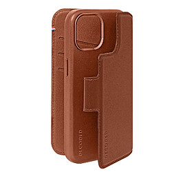 Étui Cuir pour iPhone 15 Coque détachable Anti-chutes Portefeuille Decoded Tan