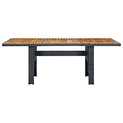 vidaXL Table de jardin Gris foncé Résine tressée et bois d'acacia