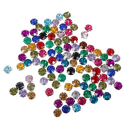 Avis 100 Pièces Coudre On Diamante Cristaux Acrylique Rhinestone Embellissement 10mm