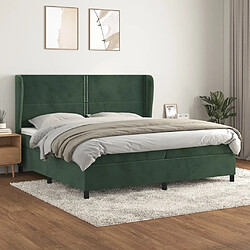 Maison Chic Lit Adulte - Lit simple Lit à sommier tapissier et matelas moelleux - Meuble de Chambre - Vert foncé 200x200cm Velours -MN88389