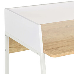 Helloshop26 Bureau table poste de travail meuble d'ordinateur informatique étude et chêne 90 x 60 x 88 cm blanc 02_0023555 pas cher