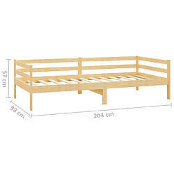 vidaXL Lit de jour sans matelas bois de pin massif 90x200 cm pas cher