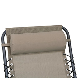 Decoshop26 Appui-tête de chaise longue Taupe 40x7,5x15 cm Textilène DEC021806