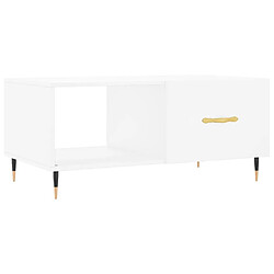 Maison Chic Table basse,Table Console Table d'appoint, Table pour salon blanc 90x50x40 cm bois d'ingénierie -MN37290