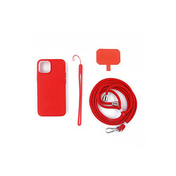 JAYM - Coque Silicone Rouge pour Samsung Galaxy A44 5G - Tour de Cou et Tour de Poignet inclus - intérieur 100% microfibre