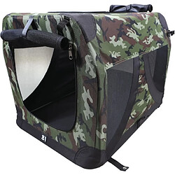 Caisse de transport - M PETS - COMFORT CRATE L - Camouflage - Pliable - Cadre métallique - Grilles d'aération