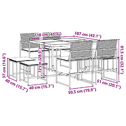 vidaXL Ensemble à manger de jardin 9pcs coussins noir résine tressée pas cher