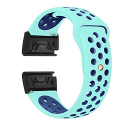 Bracelet en silicone deux couleurs bleu bébé/bleu foncé pour votre Garmin Fenix 5X/Fenix 3