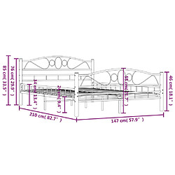 vidaXL Cadre de lit sans matelas blanc métal 140x200 cm pas cher