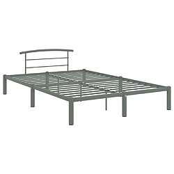 Maison Chic Lit adulte - Lit simple Cadre de lit,Structure du lit Contemporain Gris Métal 160 x 200 cm -MN13570