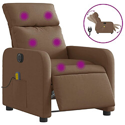 vidaXL Fauteuil inclinable de massage électrique marron tissu