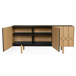 Avis Mes Buffet 3 portes 175x45x75 cm décor naturel et noir