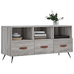 Avis Maison Chic Meuble TV scandinave gris - Banc TV pour salon Sonoma 102x36x50 cm bois d'ingénierie -MN57733