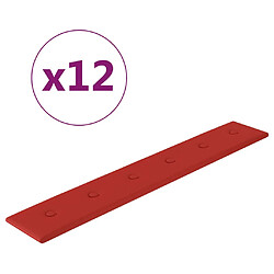 vidaXL Panneaux muraux 12 pcs Bordeaux 90x15 cm Similicuir 1,62 m²