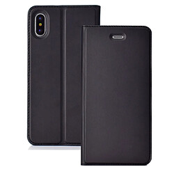 Wewoo Coque Ultra-mince a appuyé la carte magnétique TPU + PU étui en cuir pour iPhone X / XS, avec fente pour et support (Noir)