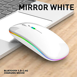 Acheter Ordinateur Portable de Bureau Optique Rechargeable de Souris Sans Fil LED Silencieuse Blanc