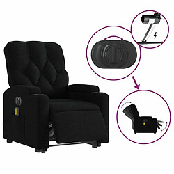 Maison Chic Fauteuil Relax pour salon, Fauteuil inclinable de massage électrique Noir Tissu -GKD32369 pas cher