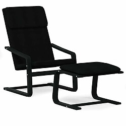 Maison Chic Chaise de relaxation | Fauteuil relax avec repose-pied Noir Tissu -GKD54390 