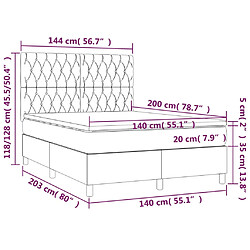 vidaXL Sommier à lattes de lit matelas et LED Vert foncé 140x200 cm pas cher