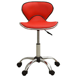 vidaXL Tabouret de salon et spa Rouge Similicuir