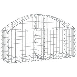 vidaXL Panier de gabions arqué 100x30x40/60 cm Fer galvanisé