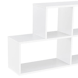 Avis Helloshop26 Étagère meuble mural design flottante 4 compartiments de rangement 100 cm blanc 03_0005840