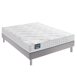 Inside 75 Ensemble Dunlopillo 140*200 cm EUGEN 1 18 cm matelas sommier déco jeu de 4 pieds gris