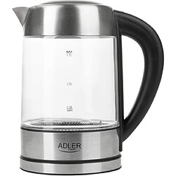 Adler bouilloire électrique de 1,7L 2200W transparent gris noir