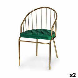 Gift Decor Chaise Barres Vert Doré Fer 51 x 81 x 52 cm (2 Unités)